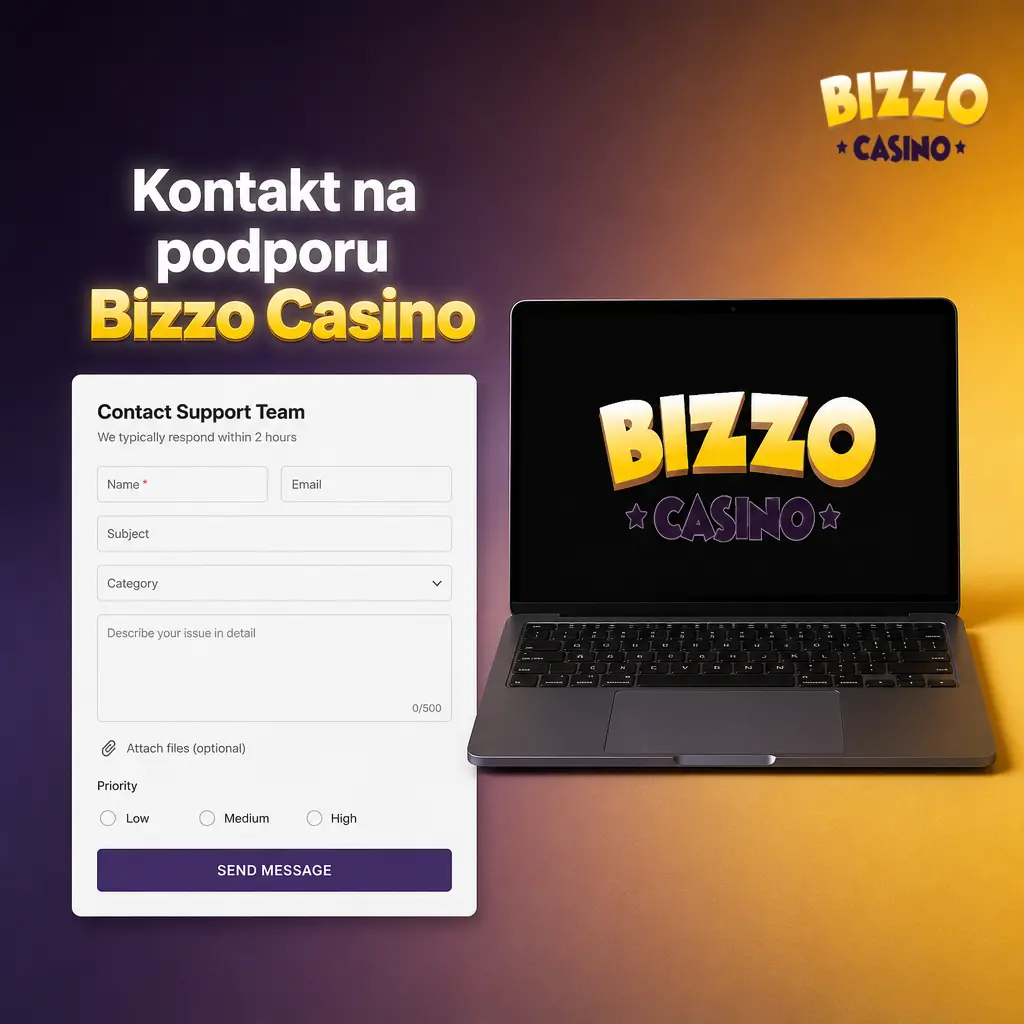 Kontakt na podporu Bizzo Casino – živý chat, e-mail a formulář pro pomoc s problémy s vkladem